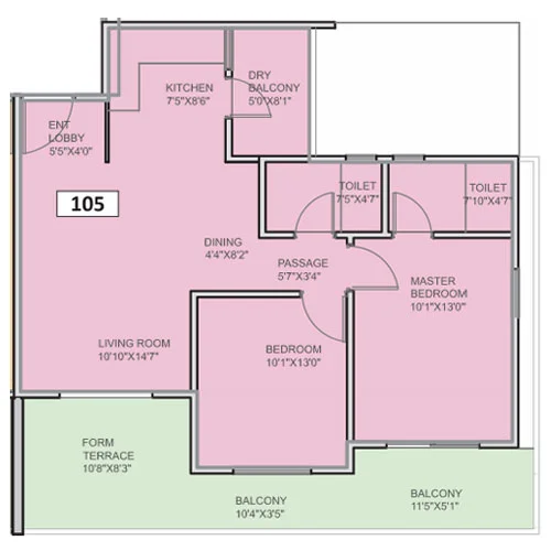 Raanwa Residency Mahalunge 2BHK Image